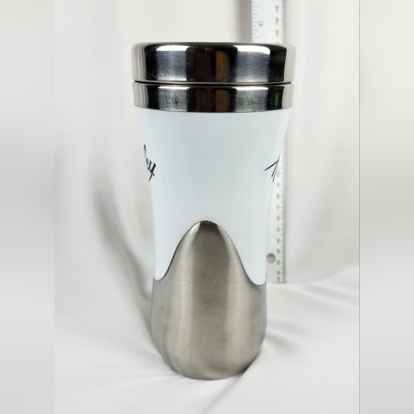 Glass America Stainless Steel Harley Davidson Coffee Travel Cup. White. - Picture 2 of 7